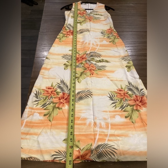 Vintage Tommy Bahama Hawaiian silk floral sleeveless Maxi Midi Dress Sz 2 - Picture 8 of 9